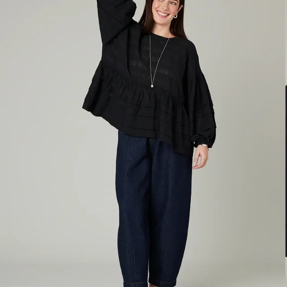 Beyond Nine Simone Black Cotton Top, Size L/XL - Picture 9 of 13